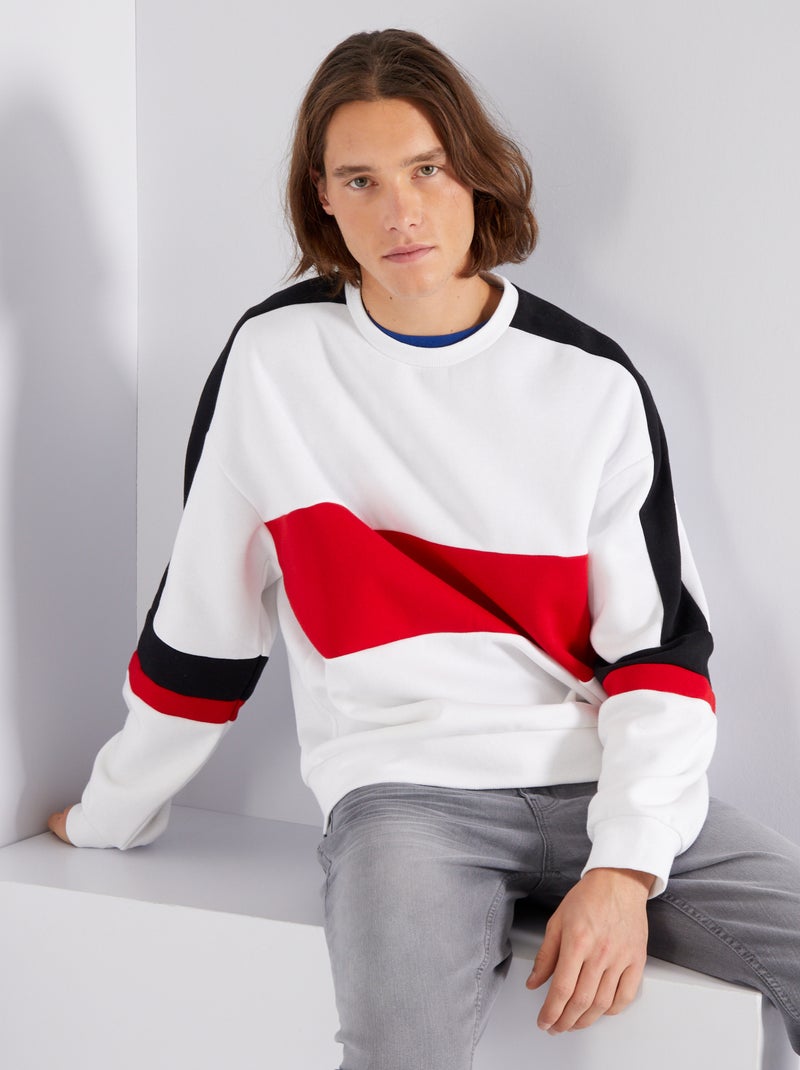 Sweat en molleton Blanc - Kiabi