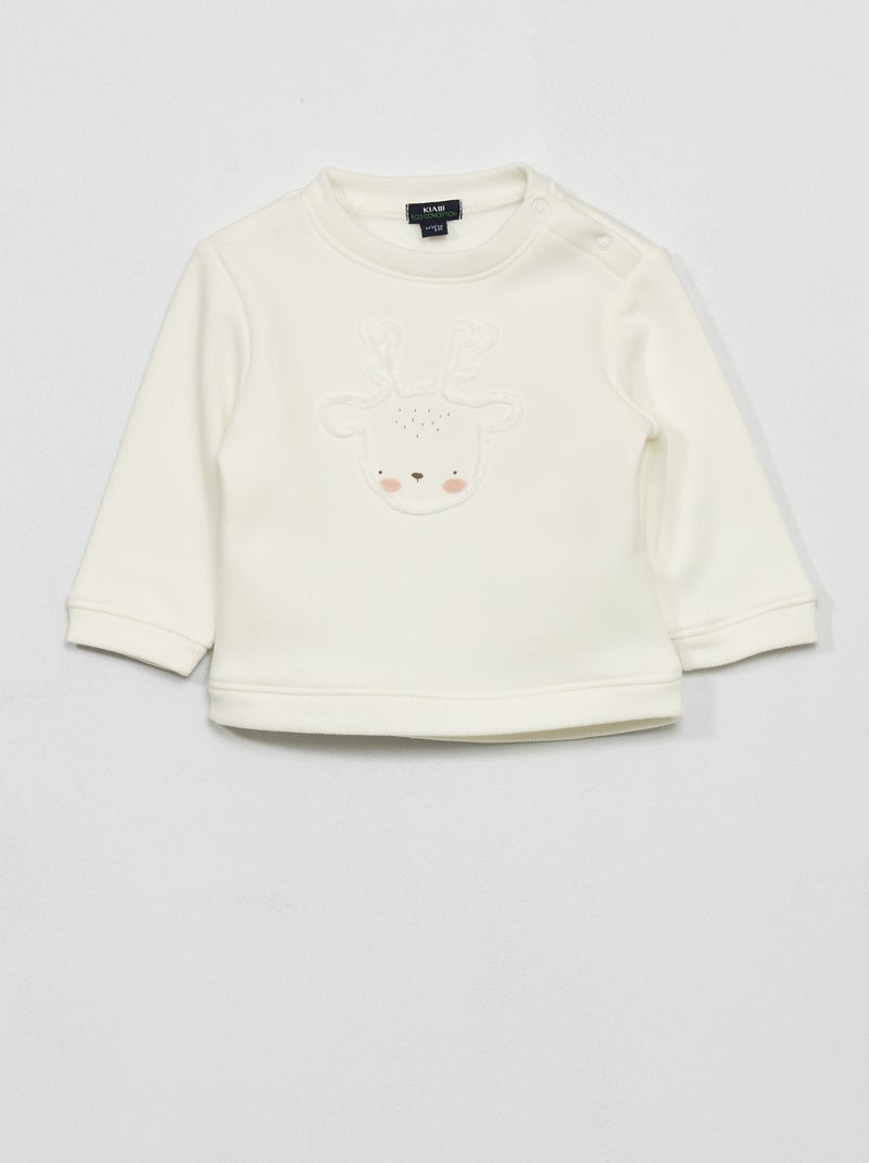 Sweat en molleton Blanc - Kiabi