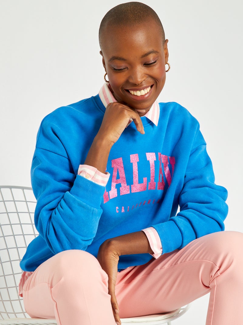 Sweat en molleton Bleu - Kiabi