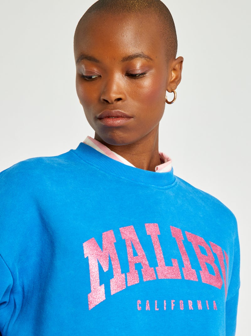 Sweat en molleton Bleu - Kiabi