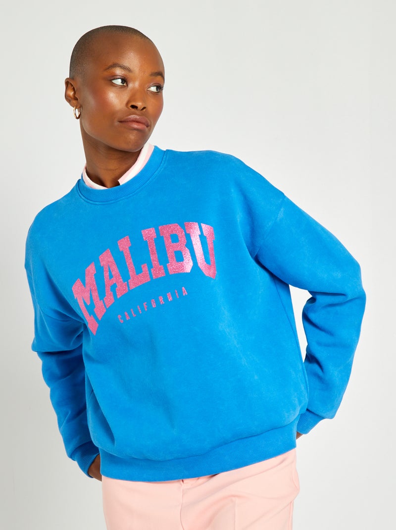 Sweat en molleton Bleu - Kiabi
