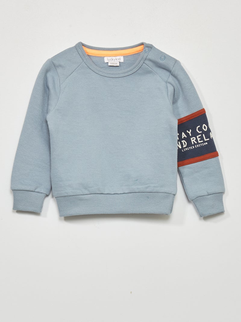 Sweat en molleton bleu - Kiabi