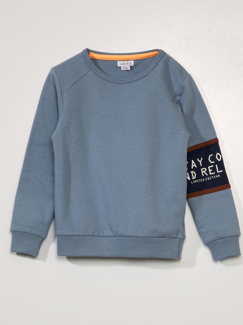 Sweat en molleton bleu - Kiabi