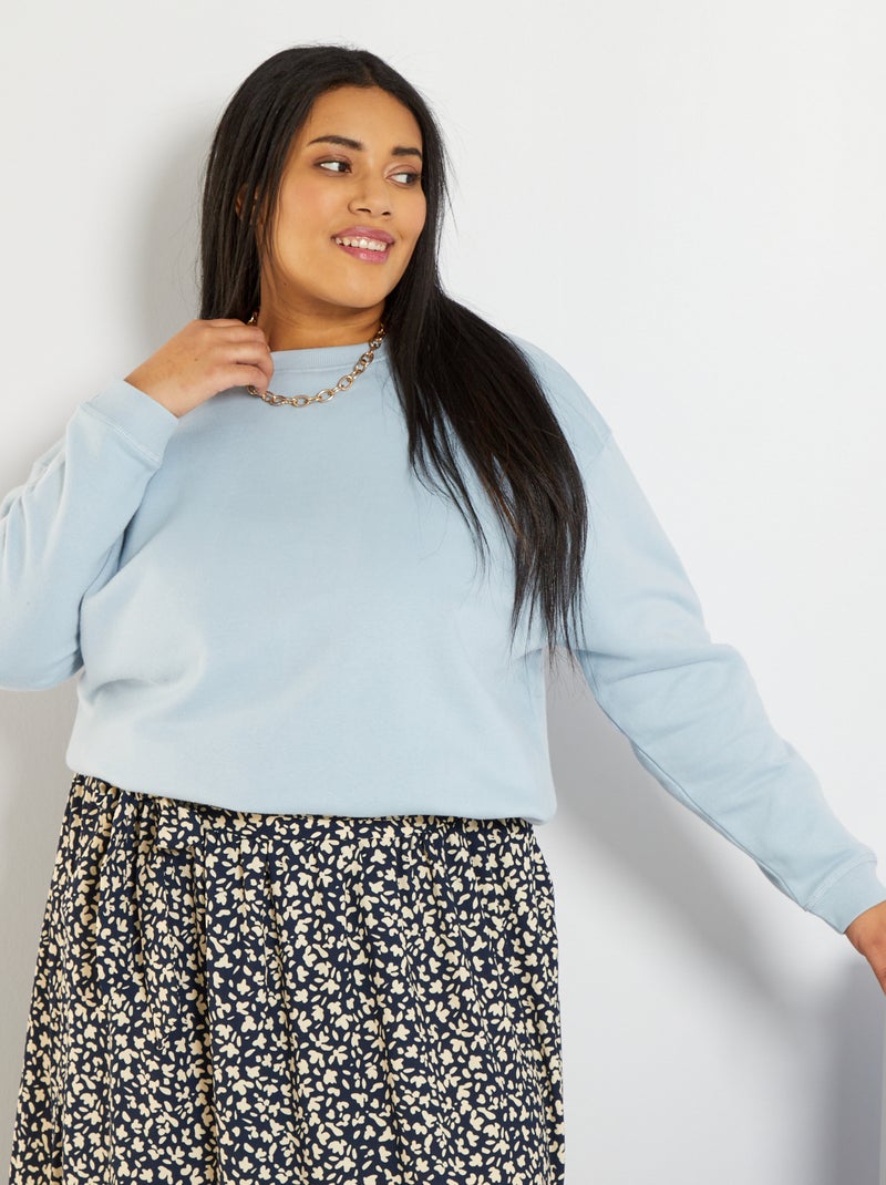 Sweat en molleton bleu gris - Kiabi