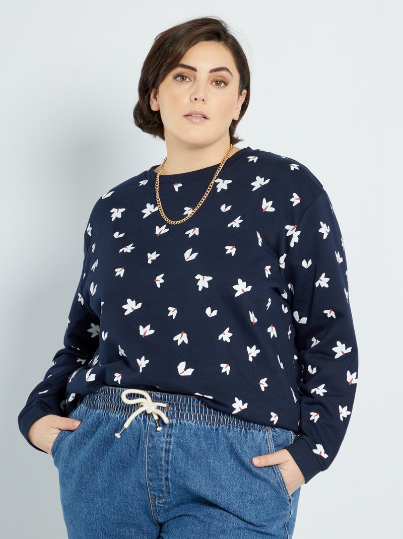 Sweat en molleton bleu marine - Kiabi