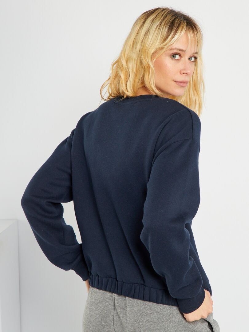Sweat en molleton bleu marine - Kiabi