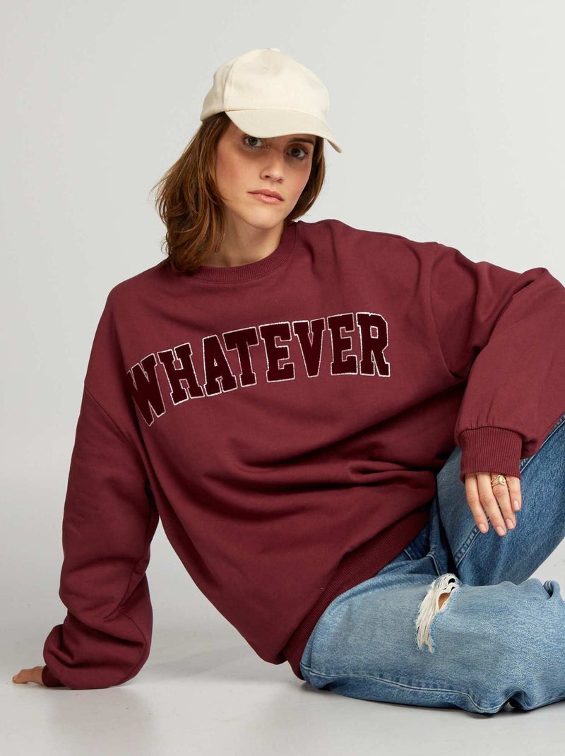 Sweat en molleton Bordeaux - Kiabi