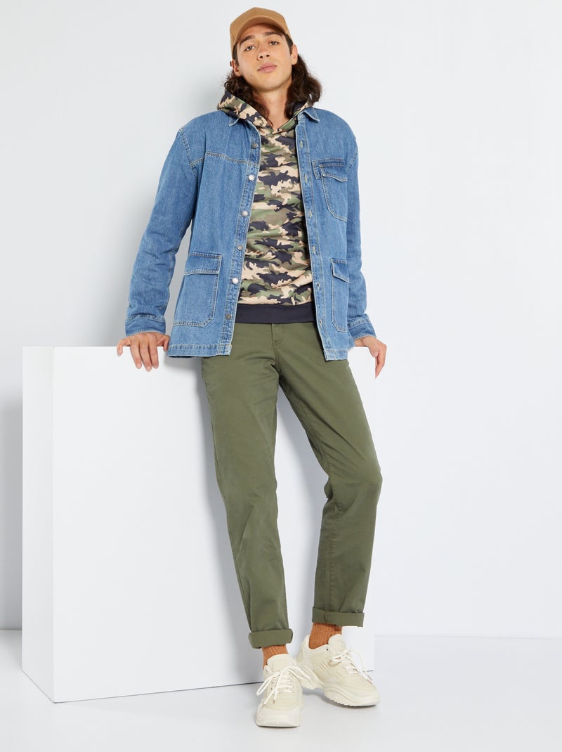 Sweat en molleton camouflage Kaki - Kiabi