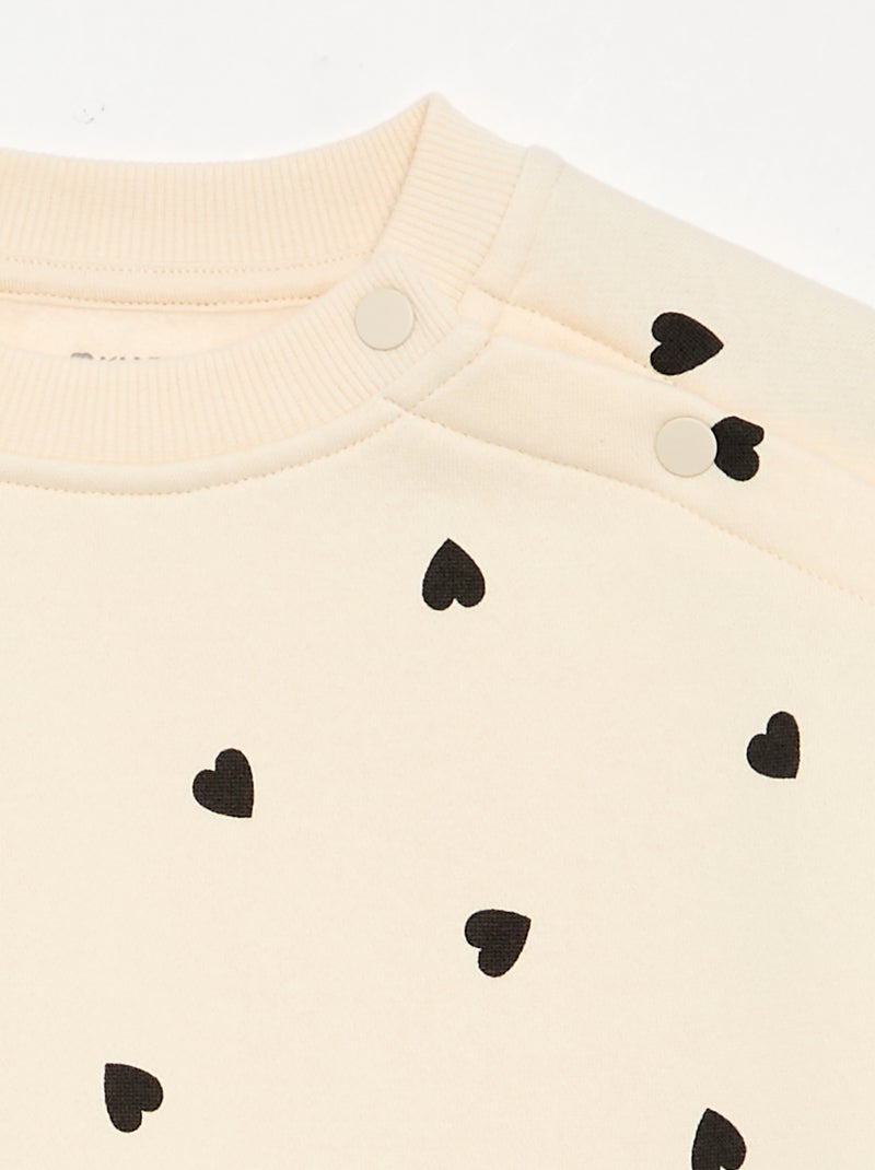 Sweat en molleton chaud - collection facile à enfiler Beige - Kiabi