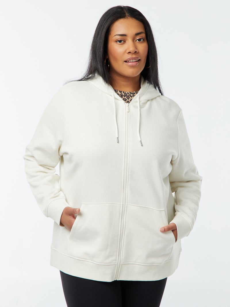 Sweat en molleton chaud à capuche Blanc - Kiabi