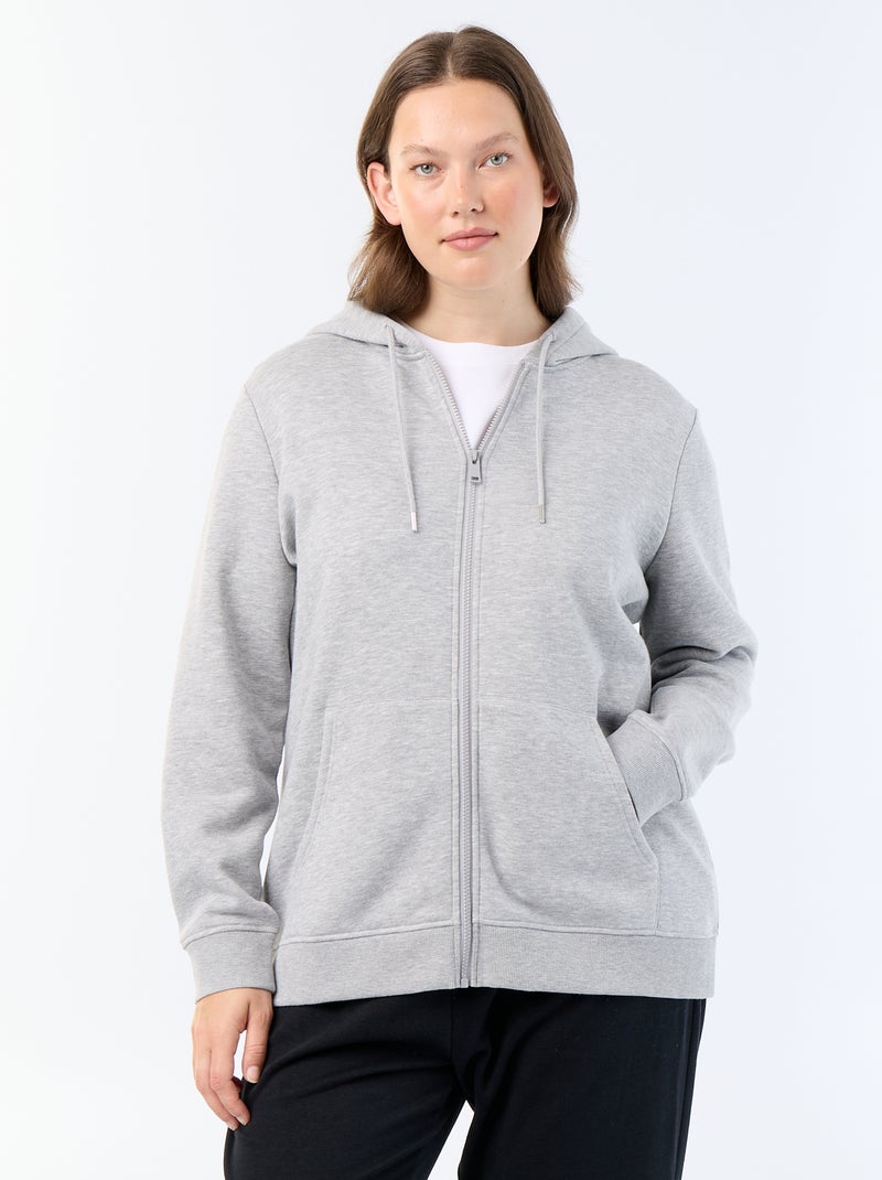Sweat en molleton chaud à capuche Gris - Kiabi