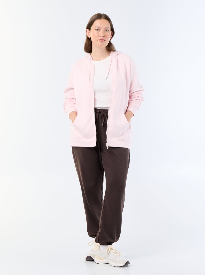 Sweat en molleton chaud à capuche Rose - Kiabi