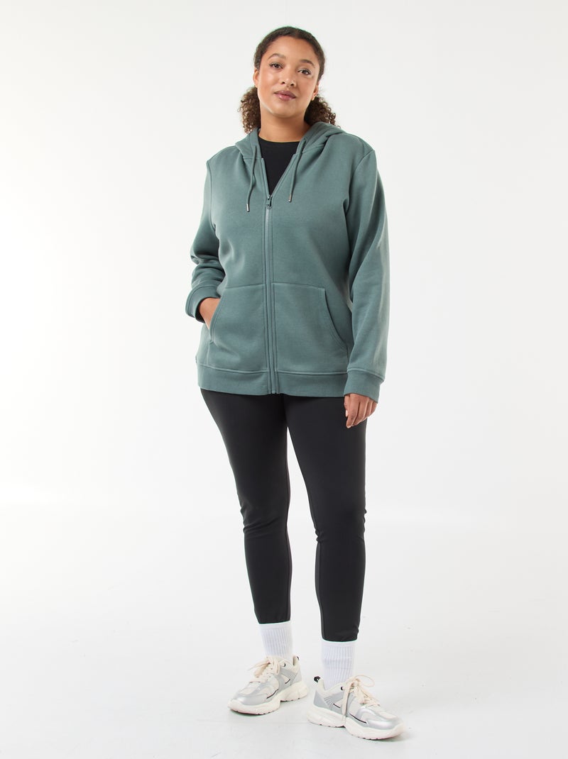 Sweat en molleton chaud à capuche Vert - Kiabi