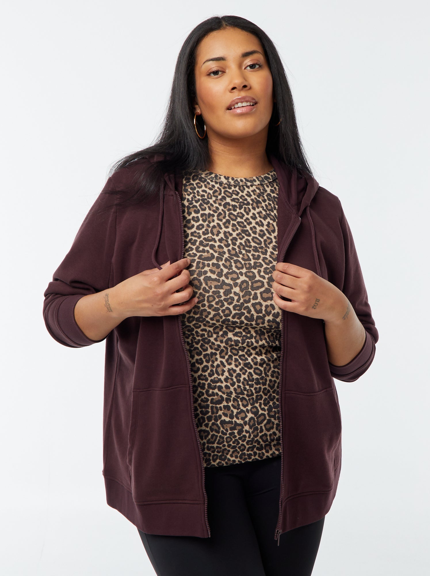 Sweat Plaid Femme Avec Capuche – Super Doux, Grandes Poches – Parfait Pour Canapé, Maison, Cadeau Confort (Vin Rouge) - 12