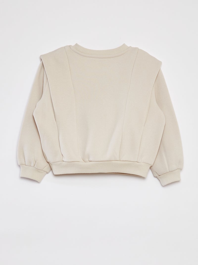 Sweat en molleton chaud avec épaulettes fantaisies GRIS - Kiabi