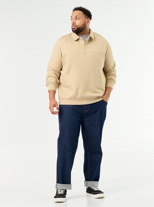 Sweat en molleton col polo - Kiabi