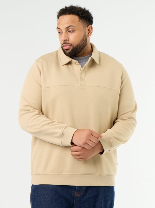 Sweat en molleton col polo - Kiabi