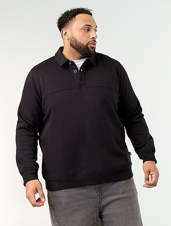Sweat en molleton col polo