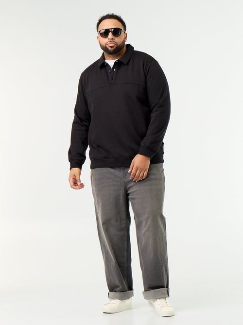 Sweat en molleton col polo - Kiabi
