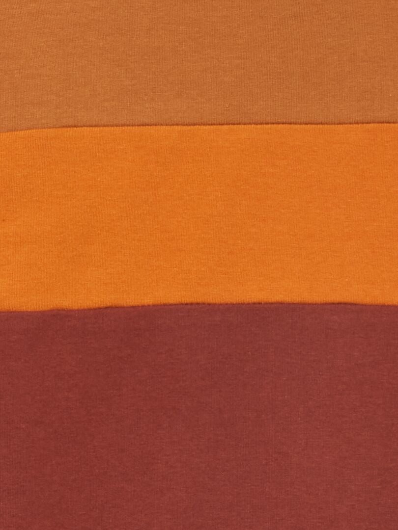 Sweat en molleton color block Rouge orange - Kiabi