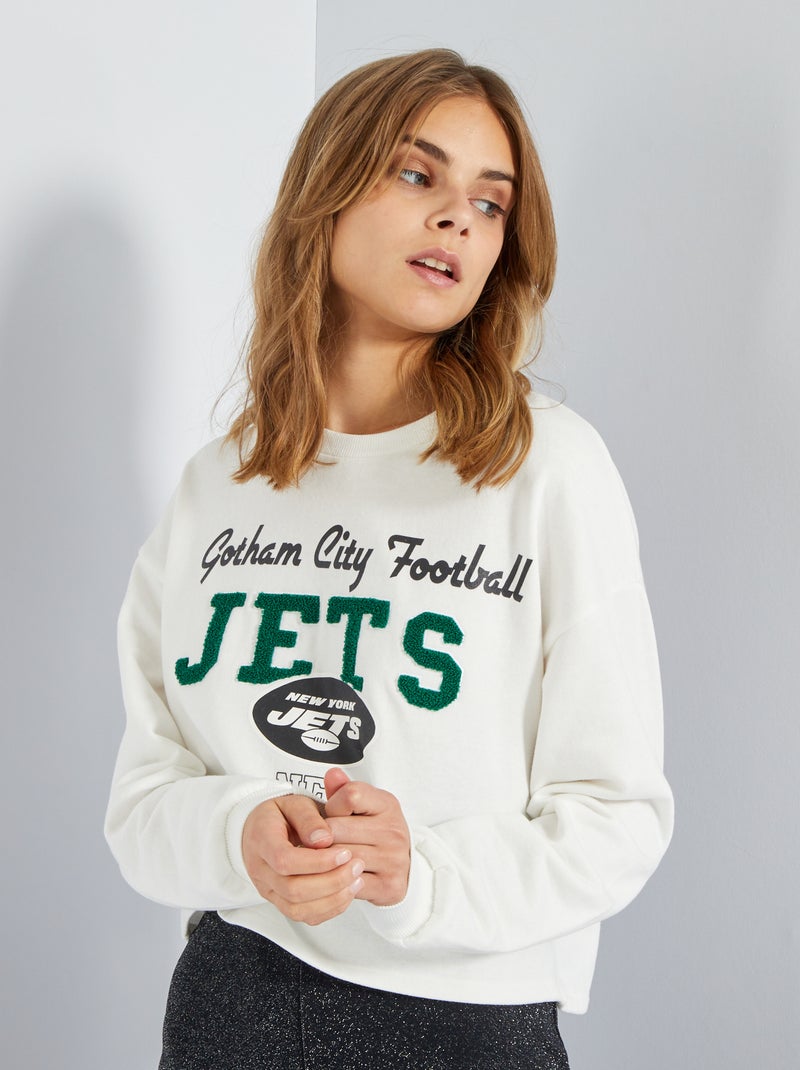 Sweat en molleton cropped Blanc - Kiabi