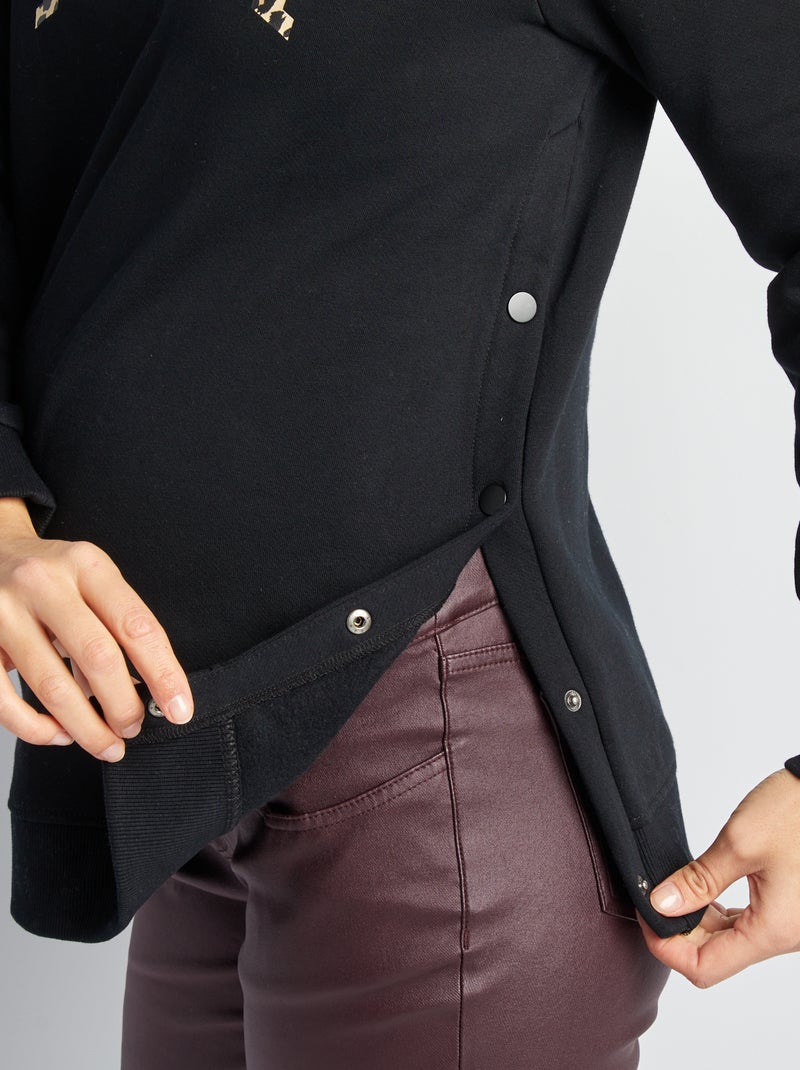 Sweat en molleton d'aillaitement NOIR - Kiabi