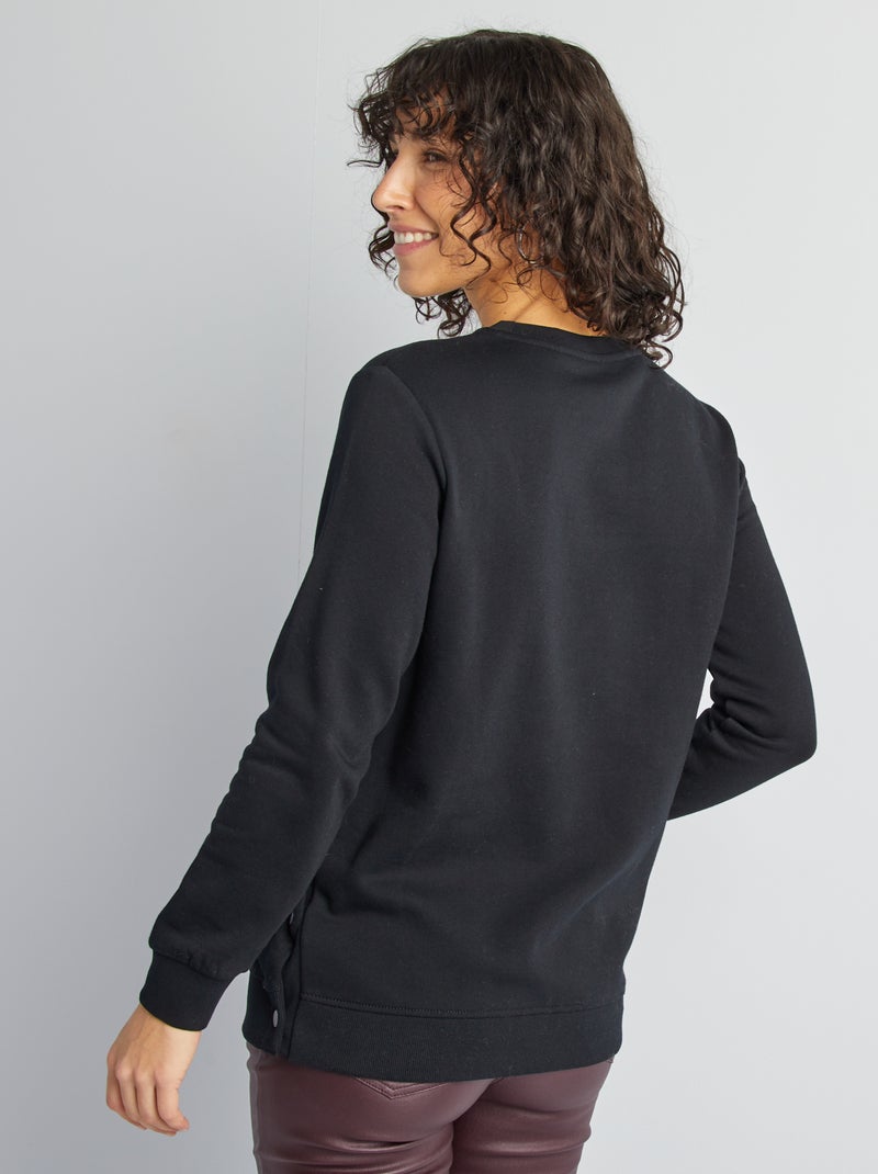 Sweat en molleton d'aillaitement NOIR - Kiabi