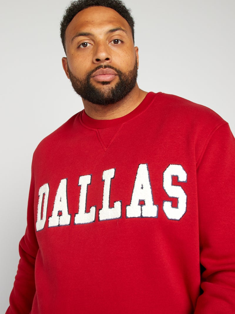 Sweat en molleton 'Dallas' Rouge - Kiabi
