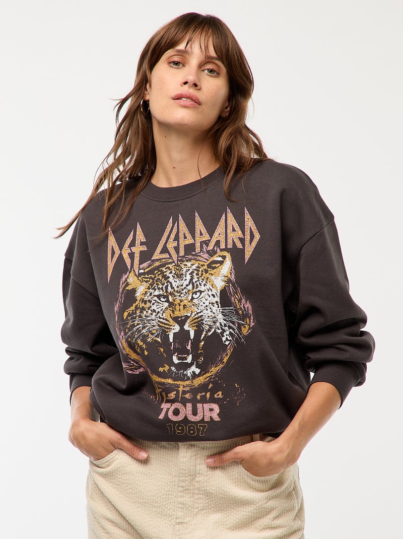 Sweat en molleton 'Def Leppard' Noir - Kiabi