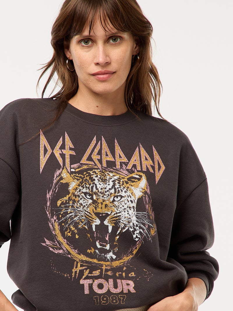 Sweat en molleton 'Def Leppard' Noir - Kiabi