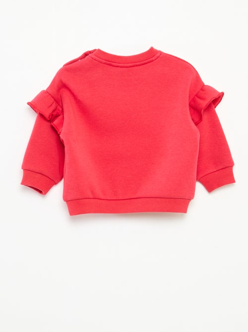 Sweat en molleton 'Disney' 'Blanche neige' volantée - Kiabi