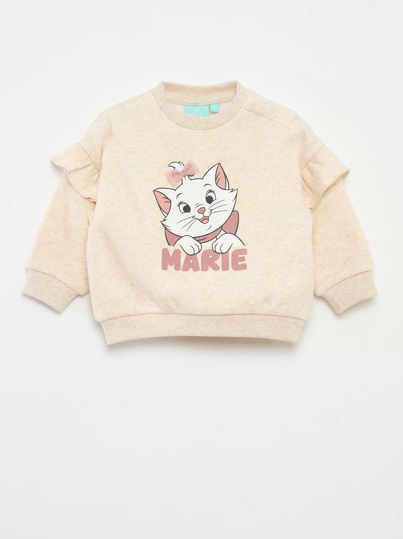 Sweat en molleton 'Disney' 'Marie' volantée Beige - Kiabi