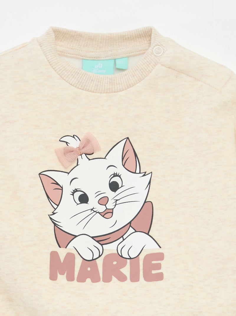 Sweat en molleton 'Disney' 'Marie' volantée Beige - Kiabi