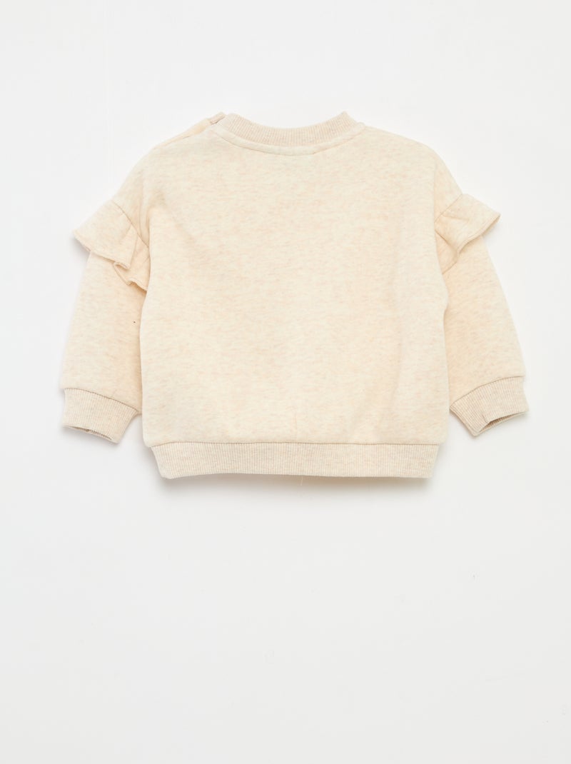 Sweat en molleton 'Disney' 'Marie' volantée Beige - Kiabi
