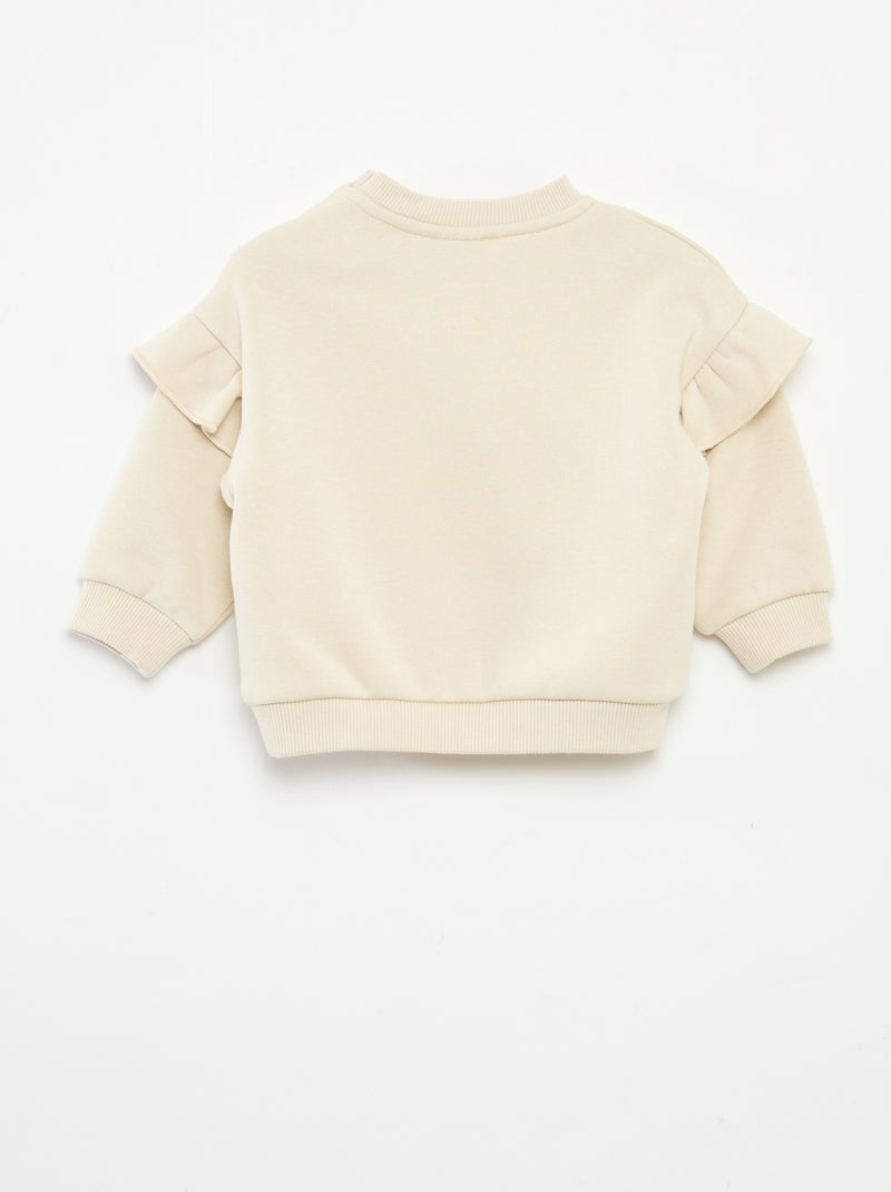 Sweat en molleton 'Disney' 'Minnie' volantée Blanc - Kiabi