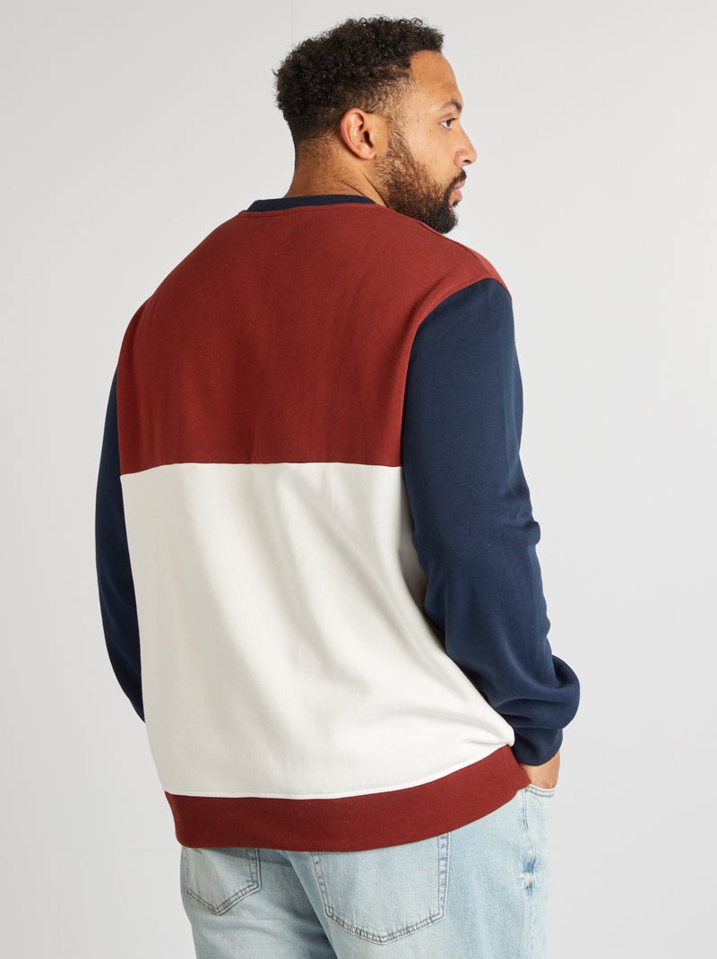 Sweat en molleton effet color block Rouge - Kiabi