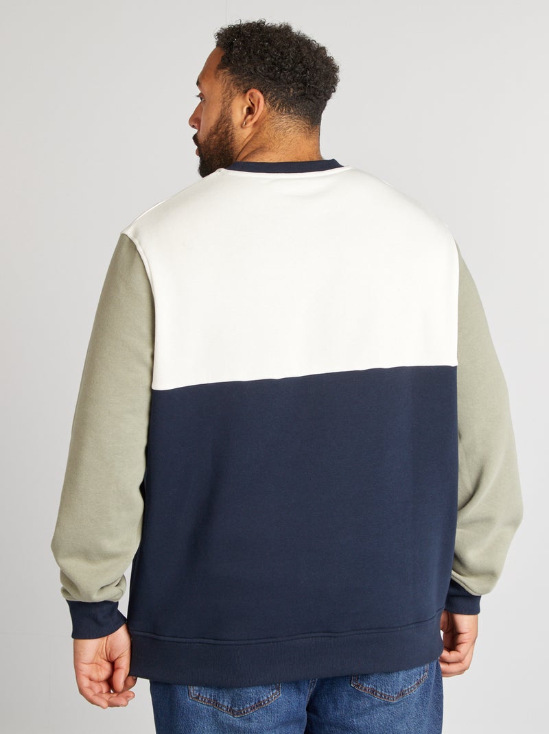 Sweat en molleton effet color block Vert - Kiabi