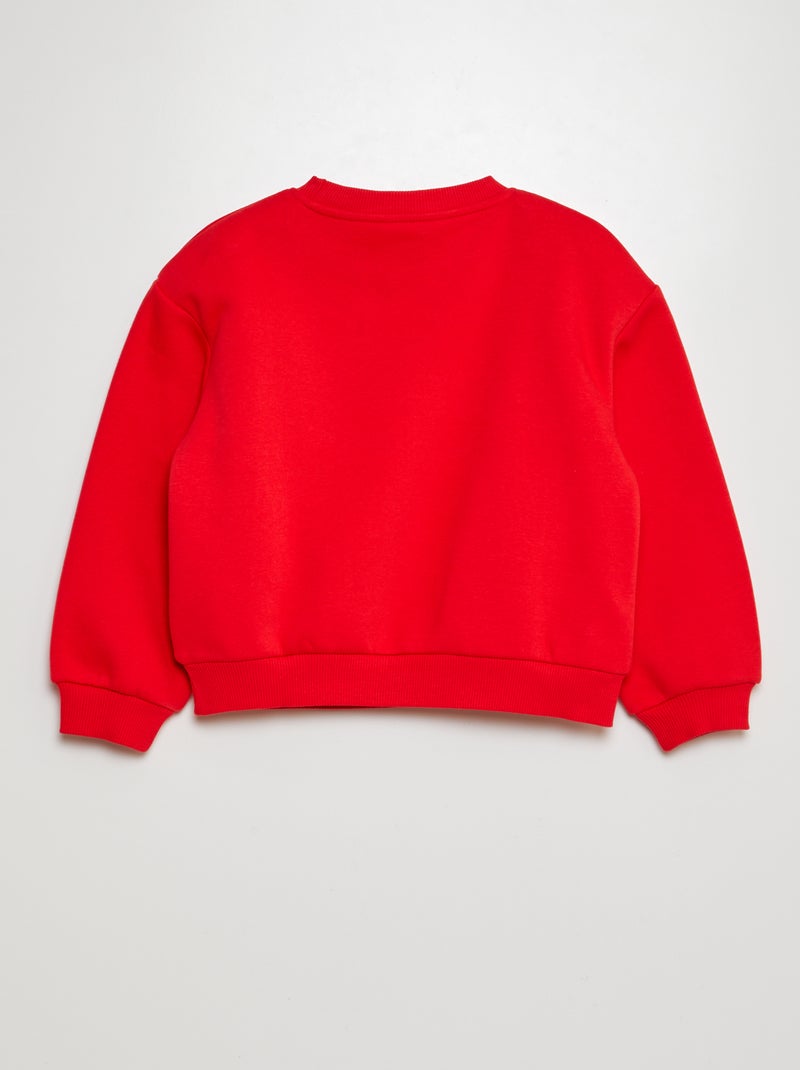 Sweat en molleton esprit campus Rouge - Kiabi