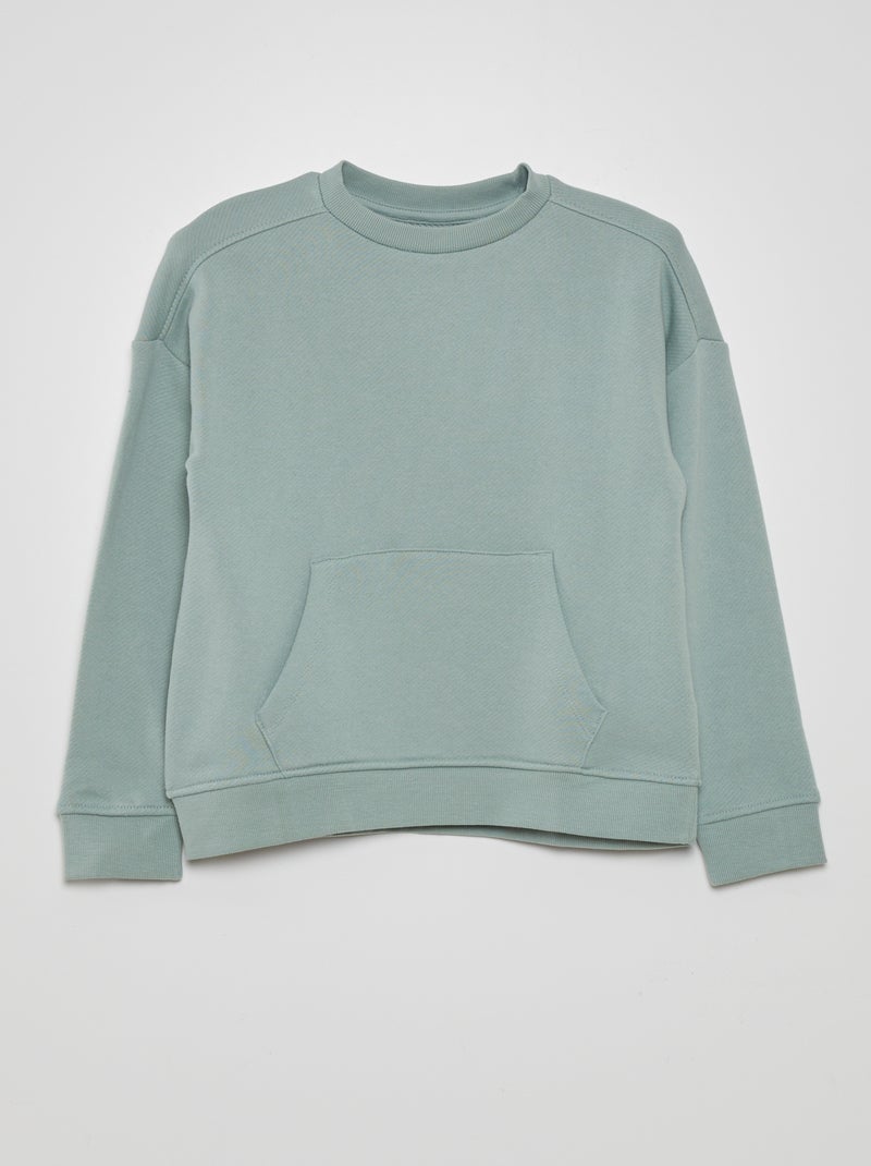 Sweat en molleton fin - Mixte Vert/bleu - Kiabi
