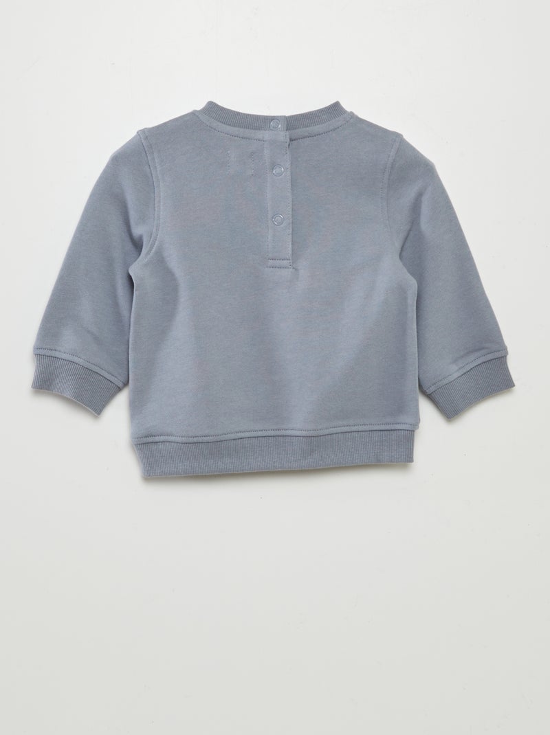 Sweat en molleton fin avec imprimé BLEU - Kiabi