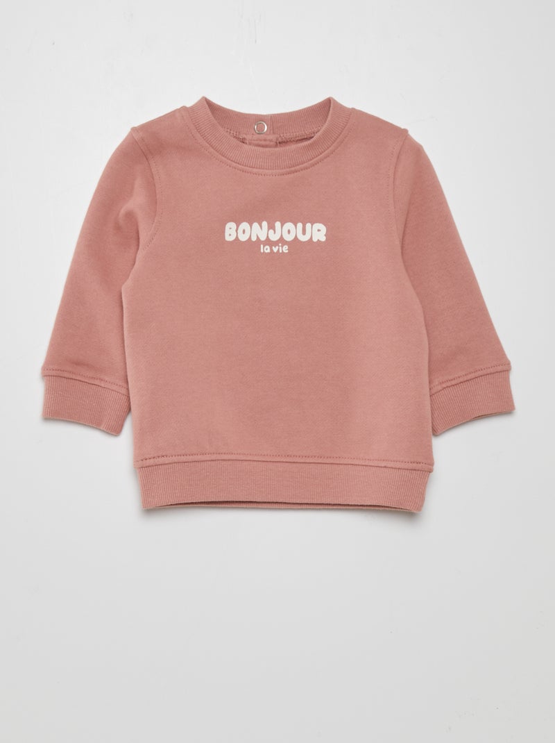 Sweat en molleton fin Rose - Kiabi