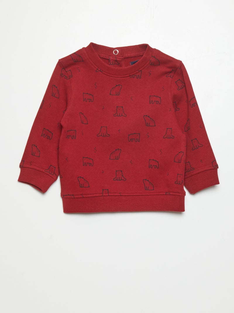 Sweat en molleton fin Rouge bordeaux - Kiabi