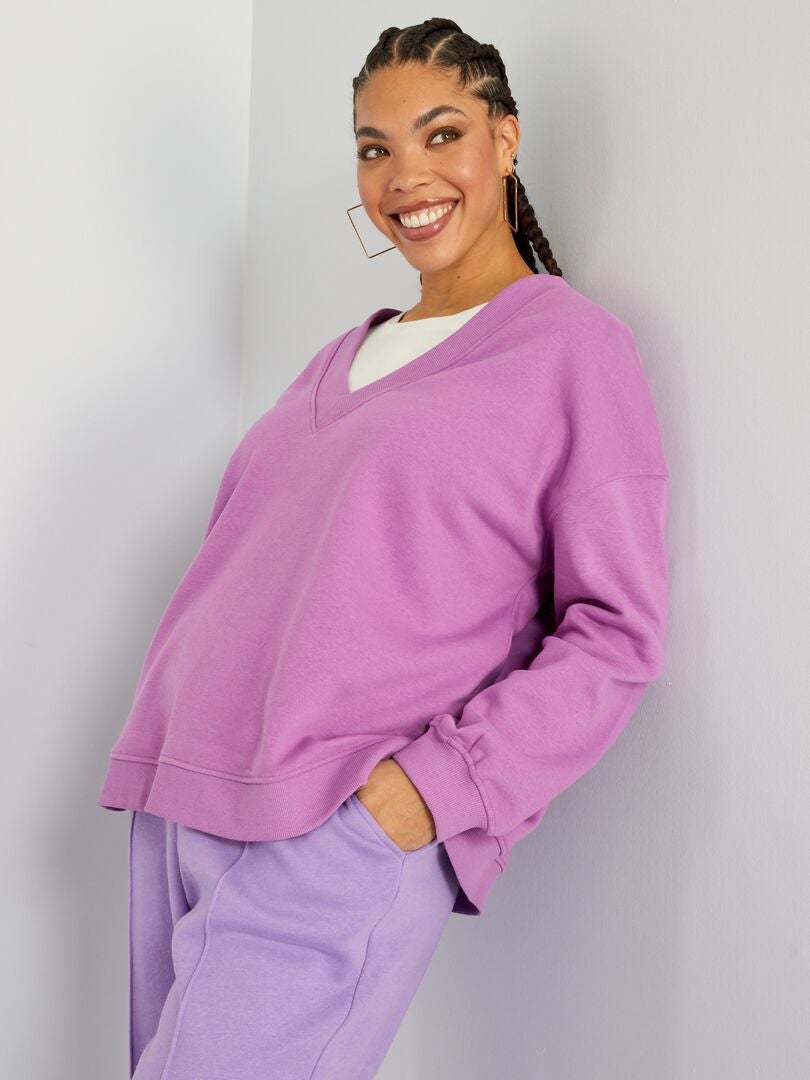 Sweat en molleton Fushsia - Kiabi