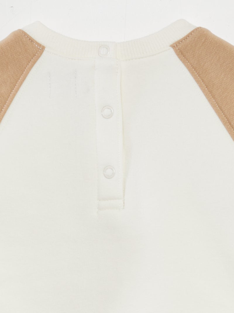 Sweat en molleton gratté imprimé Beige - Kiabi