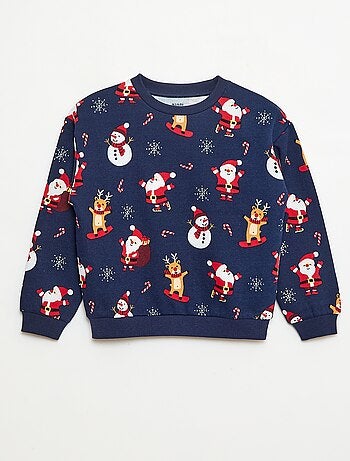 Sweat en molleton gratté imprimé 'Noël'