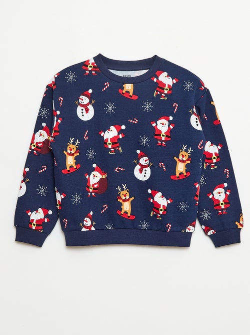 Sweat en molleton gratté imprimé 'Noël' - Kiabi