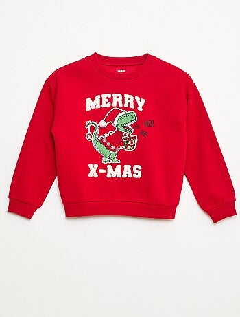 Sweat en molleton gratté imprimé 'Noël'