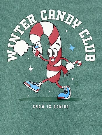 Sweat en molleton gratté imprimé 'Noël'