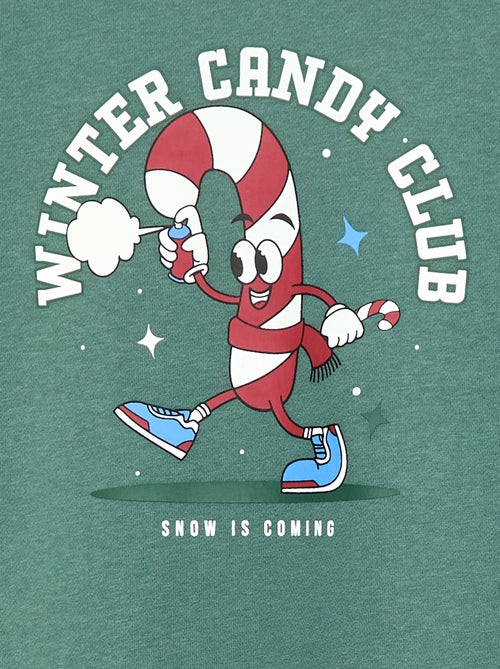 Sweat en molleton gratté imprimé 'Noël' - Kiabi