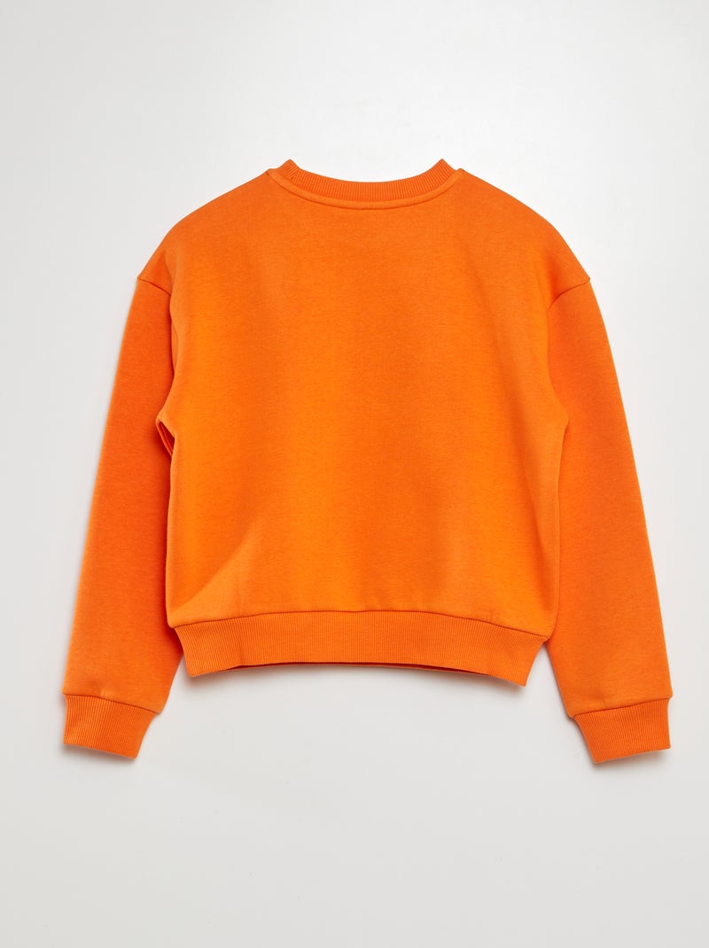 Sweat en molleton gratté imprimé Orange - Kiabi